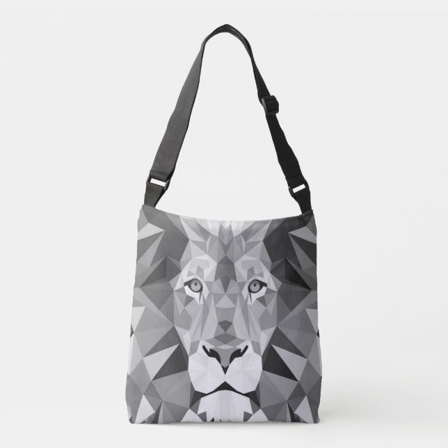 Cool Geometric Lion Head Crossbody Bag (Front)