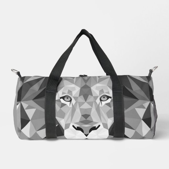 Cool Geometric Lion Head Duffle Bag (Front)