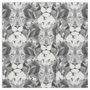Cool Geometric Lion Head Fabric