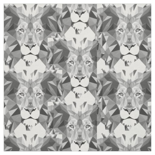 Cool Geometric Lion Head Fabric