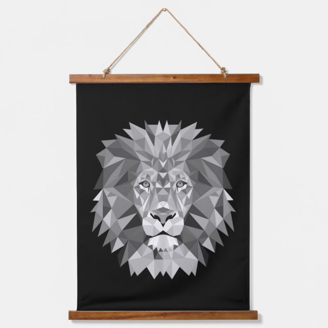 Cool Geometric Lion Head Hanging Tapestry (Front)