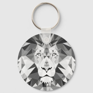 Cool Geometric Lion Head Keychain