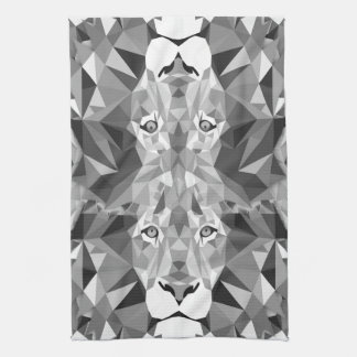 Cool Geometric Lion Head Kitchen Towel