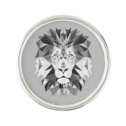 Cool Geometric Lion Head Lapel Pin