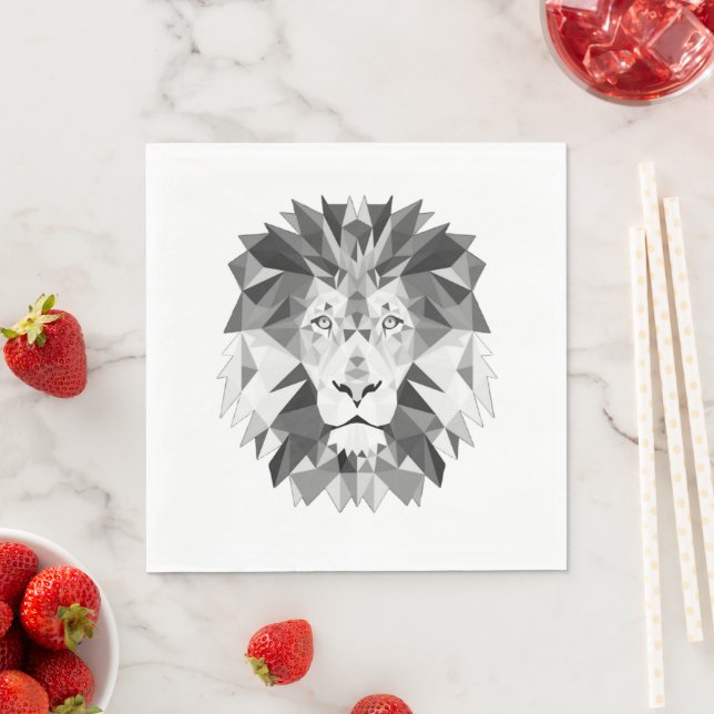 Cool Geometric Lion Head Napkins (Insitu)