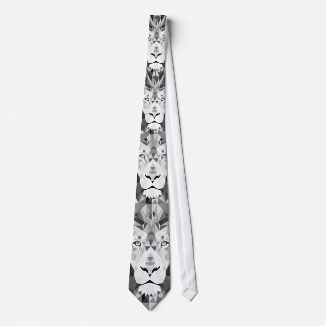 Cool Geometric Lion Head Neck Tie (Front)