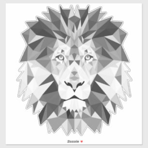 Cool Geometric Lion Head Sticker