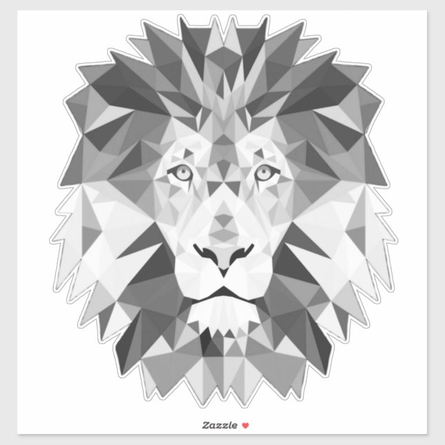 Cool Geometric Lion Head Sticker (Sheet)