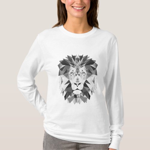 Cool Geometric Lion Head T_Shirt