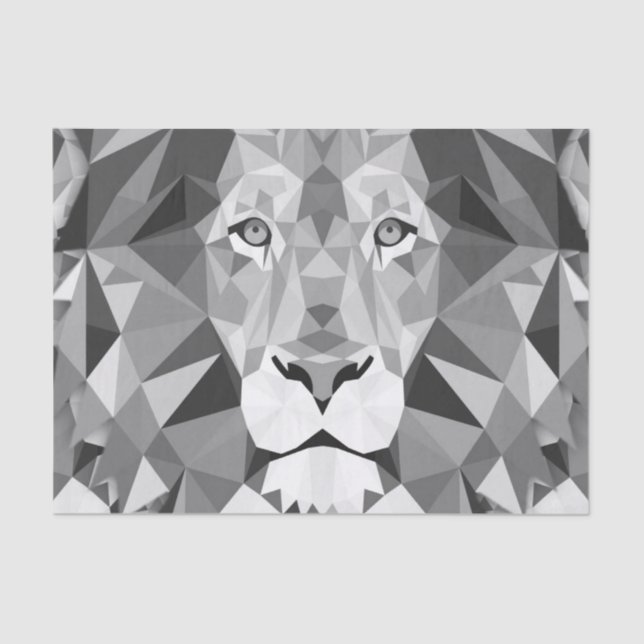 Cool Geometric Lion Head Tissue Paper (Front)