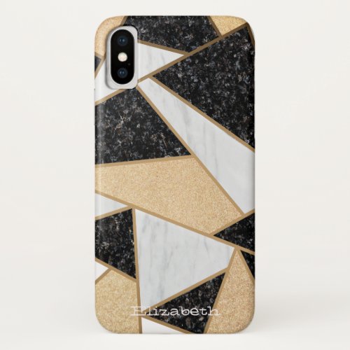 Cool Geometric Marble  Stone Texture iPhone XS Case