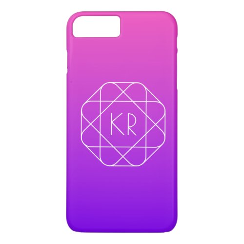 Cool Geometric Monogram  Magenta Purple Violet iPhone 8 Plus7 Plus Case