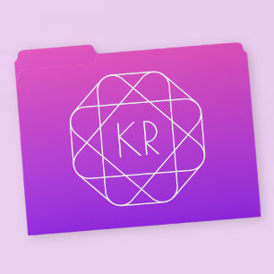 Cool Geometric Monogram   Magenta Purple Violet File Folder
