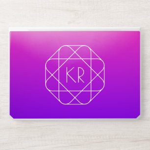 Cool Geometric Monogram   Magenta Purple Violet HP Laptop Skin