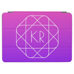 Cool Geometric Monogram | Magenta Purple Violet iPad Air Cover