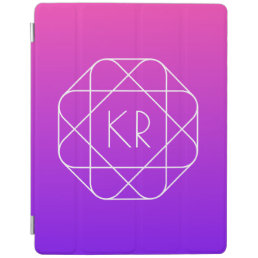 Cool Geometric Monogram | Magenta Purple Violet iPad Smart Cover