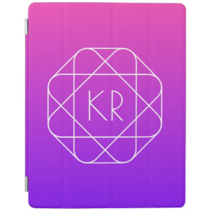 Cool Geometric Monogram Magenta Purple Violet iPad Smart Cover