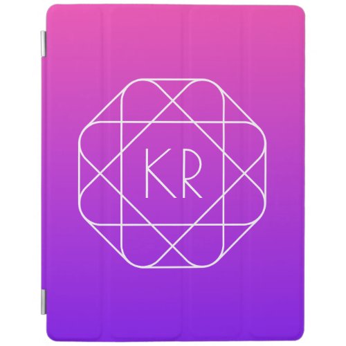 Cool Geometric Monogram  Magenta Purple Violet iPad Smart Cover