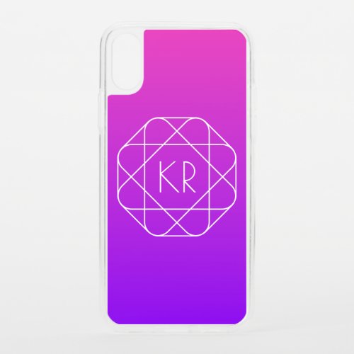 Cool Geometric Monogram  Magenta Purple Violet iPhone XS Case