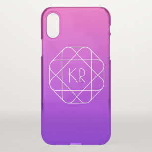 Cool Geometric Monogram   Magenta Purple Violet iPhone XS Case