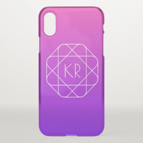 Cool Geometric Monogram  Magenta Purple Violet iPhone XS Case