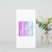 Cool Geometric Pink & Purple | Couples Initials (Standing Front)