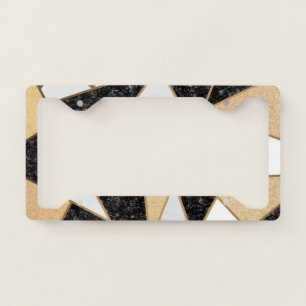 Cool Geometric Striped Marble License Plate Frame