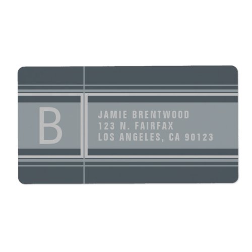 Cool Geometric Stylized Cool Grey Return Address Label