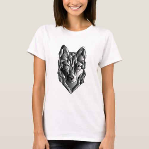 Cool geometric wolf _black and white T_Shirt