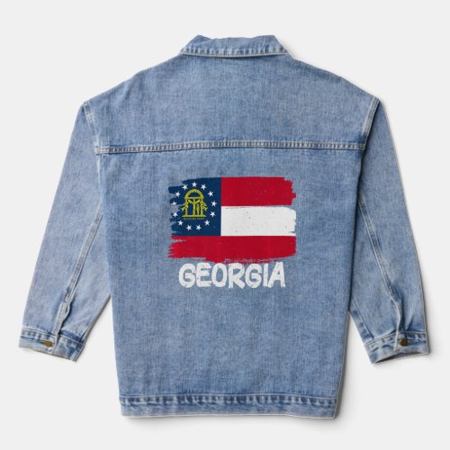 Cool Georgia Flag  Denim Jacket