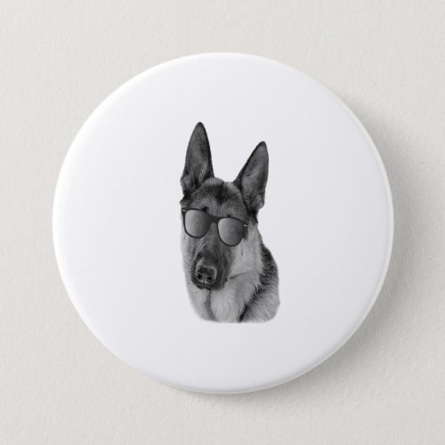 Cool German Shep Dog with Sunglasses Button