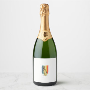Cool German Shepherd Art Men Women German Shepherd Sparkling Wine Label
