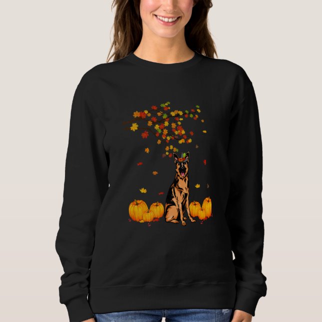 Cool German Shepherd Dog  Autumn Thanksgiving Sweatshirt (Front)