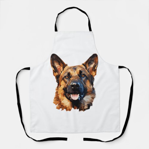 Cool German Shepherd in polygon style Classic T_Sh Apron