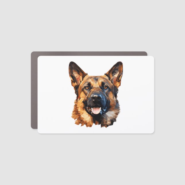 Cool German Shepherd in polygon style Classic T-Sh Car Magnet (Front)