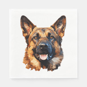 Cool German Shepherd in polygon style Classic T-Sh Napkins