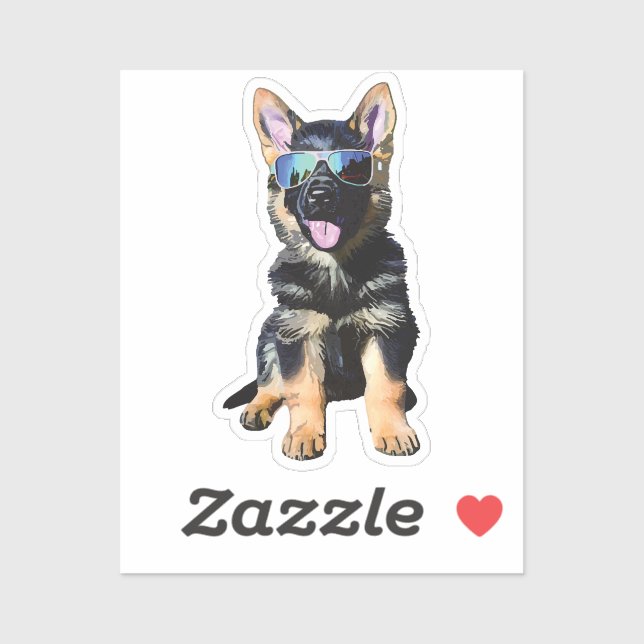 Cool German Shepherd puppy Sticker (Sheet)
