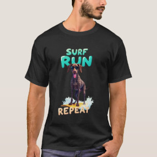Cool German Shorthaired Pointer Surfing Dog T-Shirt