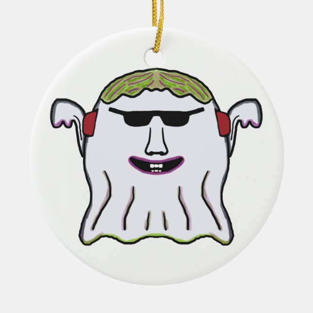 Cool Ghost Ceramic Ornament (Front)