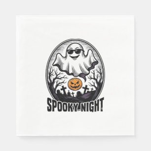 Cool Ghost Halloween Vintage Engraving Tee Art_1 Napkins