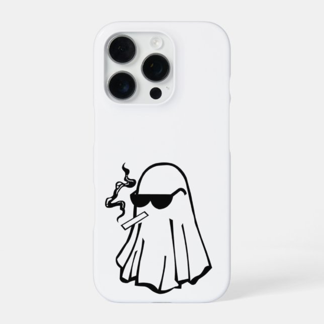 Cool Ghost with Cigarette – Halloween Phone Case (Back)