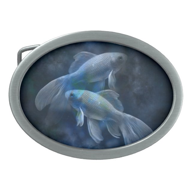 Cool Ghostly Goldfish Belt Buckle (Front)