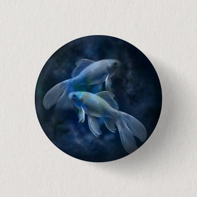 Cool Ghostly Goldfish Button (Front)