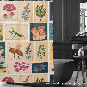 Cool gift for mama Old stamps Animals Vintage Shower Curtain