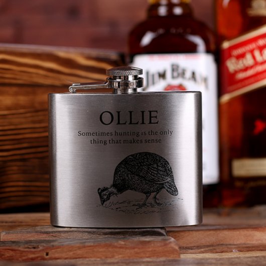 Cool Gift Set w/ Poker Chips, Cards, Dice & Flasks (Front)