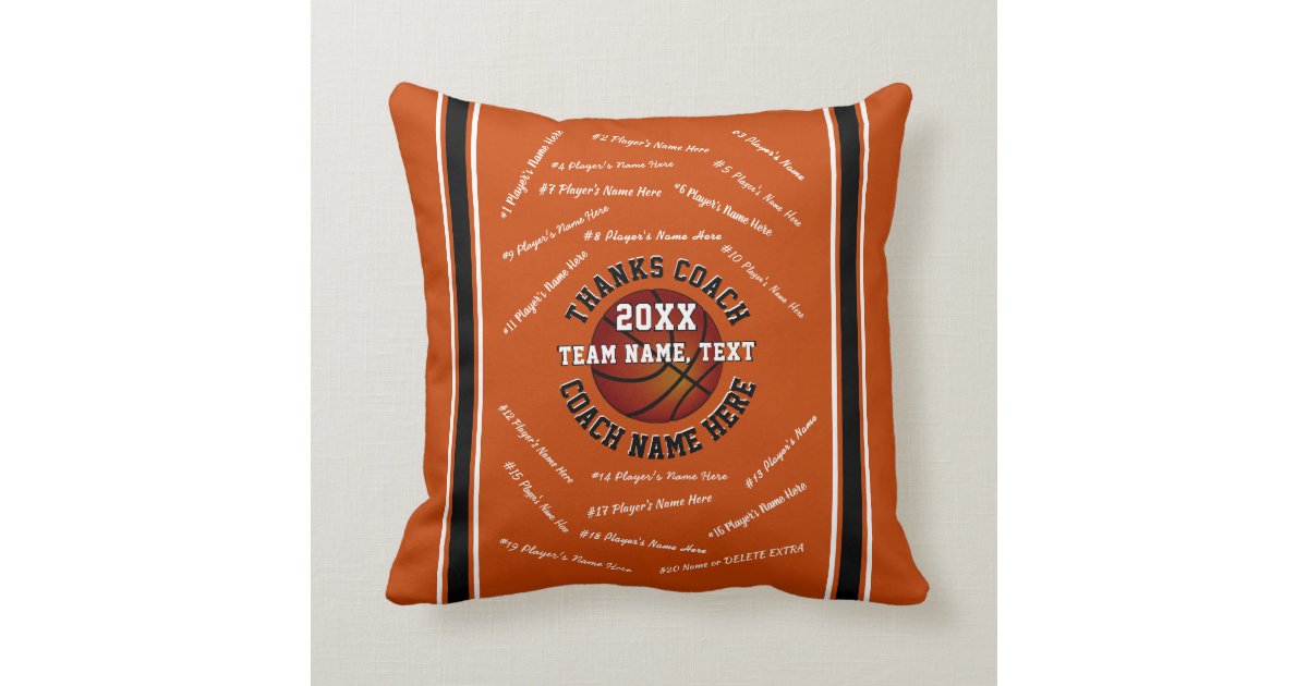 Cool Gifts For Basketball Coaches In Your Colors Throw Pillow