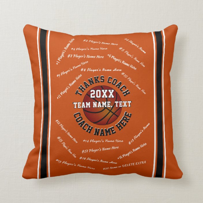 Cool Gifts For Basketball Coaches In Your Colors Throw Pillow