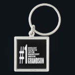 Cool Gifts for Grandsons : Number One Grandson Keychain<br><div class="desc">Number One Grandson is a modern collection of fun gifts and gift ideas, designed for you to give your #1 Grandson at Christmas, birthday parties, anniversaries, celebrations and special occasions. Each stylish, modern gift for number one Grandsons is customizable : add your own text, personal message, graphic, image or photograph...</div>