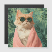 Cool Ginger Cat Vacation Vibes button pin (Front/Back)