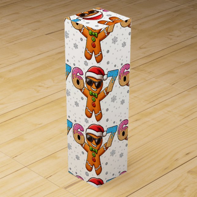 Cool Gingerbread 67 — Holiday Ice‑Cream Numbers Wine Box (Front)